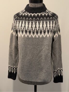 Vineyard Vines Grey Fair Isle Wool Blend Sweater